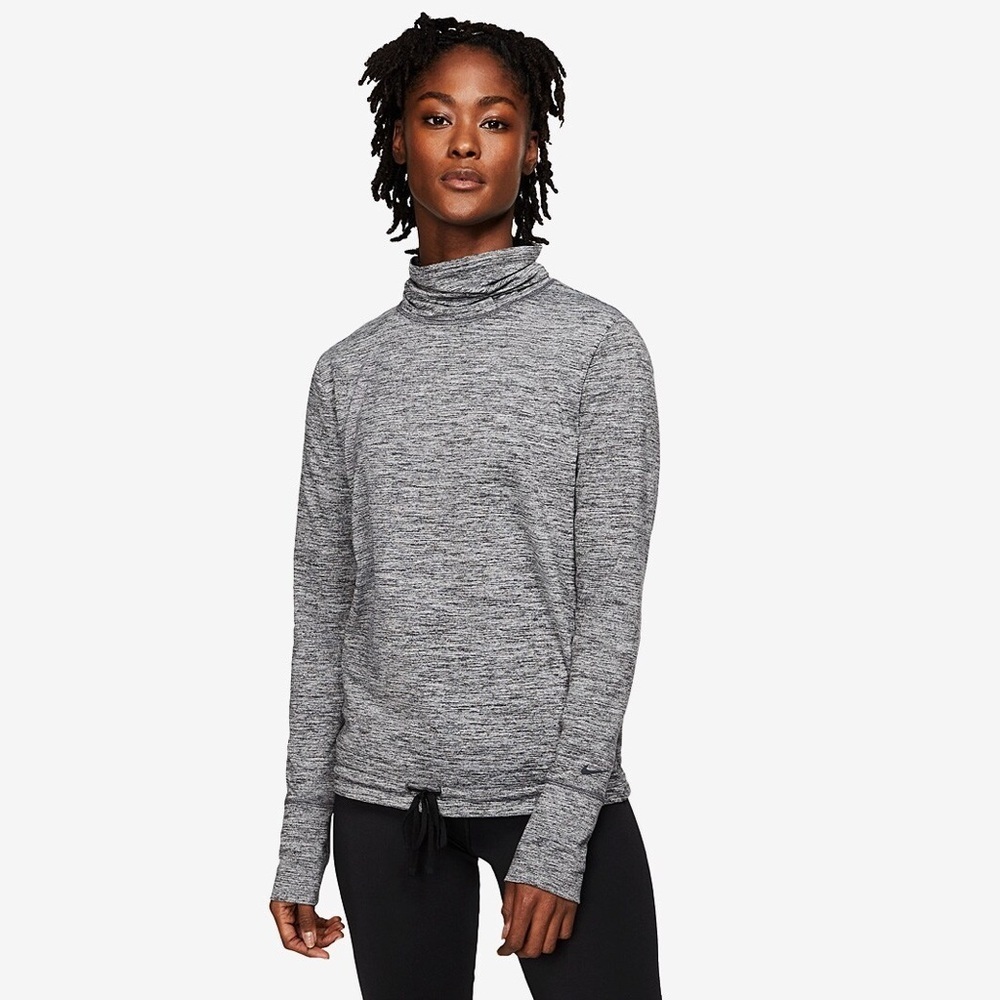Nike women’s funnel neck dri fit grey training top size medium shirt